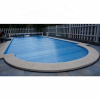 Automatische Schwimmbadabdeckung 2022, Sicherheits-Polycarbonat-Pool-Lamellen mit 12V-DC-Motor