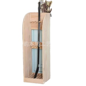Soporte de madera para palos de hockey, tipo vertical, a prueba de polvo, para exhibición y almacenamiento en el hogar. - Product Image 1