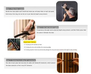 Paneles de Pared de Listones de Madera con Luz LED, Color Negro Completo, 3000k 4000k 6500k, para Paneles de Pared 3D - Product Image 3