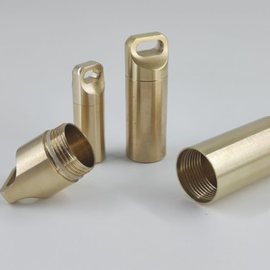 Botella de Medicamentos Táctica y Duradera para Exteriores, Llavero de Latón, Mini Contenedor de Pastillas Impermeable para Primeros Auxilios - Product Image 3