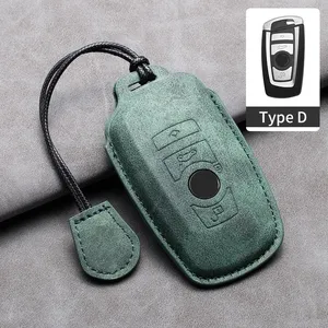 Funda para llave de coche para <span class=keywords><strong>BMW</strong></span> 1 2 3 4 5 6 <span class=keywords><strong>7</strong></span> Series X1 X3 X4 X5 X6 F36 F25 F26 F30 F34 F10 F07 F20 Z10 G30 F15 F16 llavero de cuero - Product Image 3