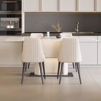 Table à manger ronde extensible moderne en pierre frittée avec base en bois, pliable, pour la maison et l'hôtel