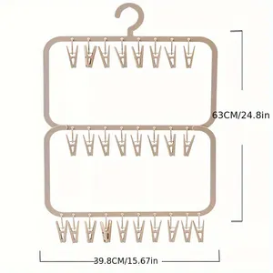 Cintre de séchage multi-clip pour chaussettes, sous-vêtements et leggings – Organisateur de placard domestique pour un gain de place - Product Image 6