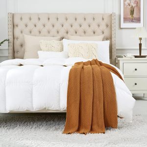 <strong>Brown</strong> <strong>Throw</strong> Blanket for Cozy Cable Knit <strong>Throw</strong> for Bed Sofa Living Room Lightweight Decorative Farmhouse Christmas Blanket - Product Image 6