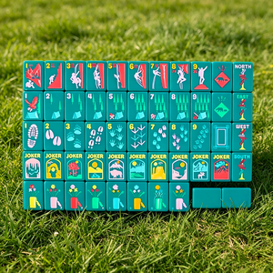 Tuiles de Mahjong Personnalisées de Luxe Sculptées Vert Bleu Parc National, Tuiles de Mahjong Américaines en Acrylique à Couche Unique Style Sauvage - Product Image 6