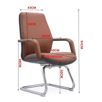 Chaise ergonomique empilable à dossier moyen pour visiteurs et bureau à domicile, en cuir PU résistant aux rayures, mousse haute résilience, finition polie, directement de l'usine