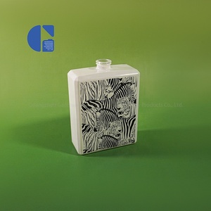 Fabricants Personnalisé Luxe Premium Noir <span class=keywords><strong>Blanc</strong></span> <span class=keywords><strong>Cheval</strong></span> Tigre Motif Artisanat Verre Plat Carré Vide Bouteille de Parfum 100ml - Product Image 3