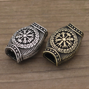 Accesorios de joyería DIY, fábrica de moda, aleación de Zinc, Metal, Bronce Antiguo, brújula nórdica, Runa eslava, encanto Vikingo, cuentas para el <span class=keywords><strong>pelo</strong></span> y la barba - Product Image 3