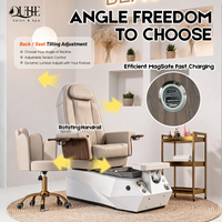Fauteuil de manucure moderne pour salon de beauté avec fonction de massage électrique et spa pour les pieds