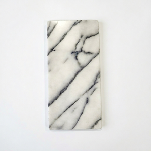 Polished <b>marble</b> slab minimalist design white with gray veining - Product Image 2