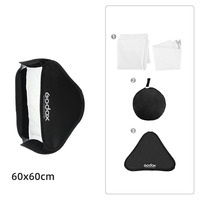 Godox 60cm x 60cm Portable Pliable Softbox Kit pour Appareil Photo Studio Flash Fit Bowens Elinchrom Mount