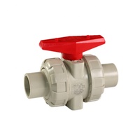 Vanne à boisseau sphérique manuelle standard DIN à double union véritable 2 "3" 4 "soudure à douille PPH personnalisable OEM pour l'eau