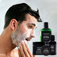 Kit de baume crème à l'huile de barbe bio pour le visage OEM ODM kit de réparation anti-acné blanchissant hydratant contrôle de l'huile ensemble de soins de la peau pour hommes