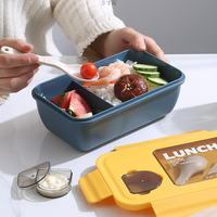 Vente en gros de boîtes à lunch japonaises en plastique PP sans BPA, écologiques, à 3 compartiments, portables, compatibles avec le micro-ondes, boîte bento