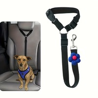Perlengkapan Hewan Peliharaan Tali Pengaman Mobil yang Dapat Disesuaikan dan Dapat Ditarik dengan Desain Bunga untuk Anjing dan Kucing - Tali Sandaran Kepala