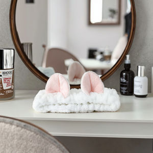 إكسسوارات شعر أنثوية قطيفة لطيفة مانعة للإنزلاق أذن أرنب مرنة لغسيل الوجه بسعر الجملة - Product Image 2