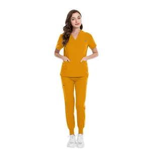 2024 Classic Jogger Stretch Scrubs Uniforms Comfortable Medical Nurse Set Breathable Hospital Nursing Scrub Set Dress Uniform