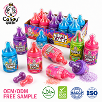 Bonbons durs en forme de sucette avec poudre acidulée, certifiés HACCP/BRC, Halal, personnalisables, bonbons jouets en forme de tétine de biberon pour bébé