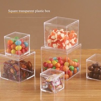 Boîte transparente en plastique acrylique avec couvercles, boîte de rangement en acrylique pour bonbons, dessert, chocolat, boîte-cadeau alimentaire, vente directe d'usine