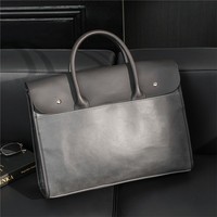 Sac à bandoulière pour ordinateur portable en cuir souple vintage personnalisé en usine, grande capacité, sacoche d'affaires pour hommes, sac messager