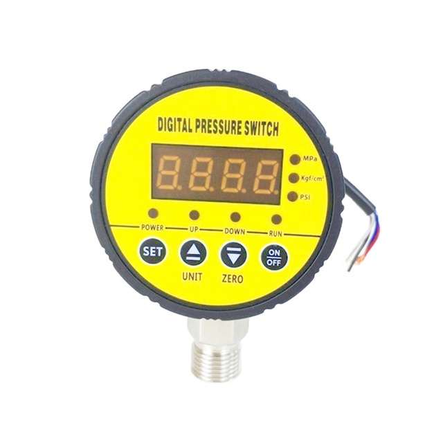 YUNYI Smart Digital Water Pump Pressure Switch 24V DC LCD Display IP65 Protection Adjustable Control Settings Aluminum Alloy