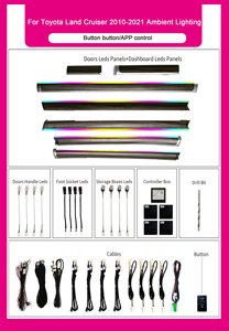 Kit d'éclairage ambiant LED dynamique pour l'intérieur de la voiture SJC, 64 couleurs, symphonie de couleurs, pour <span class=keywords><strong>Toyota</strong></span> <span class=keywords><strong>Land</strong></span> <span class=keywords><strong>Cruiser</strong></span> LC200 2010-2021 - Product Image 6
