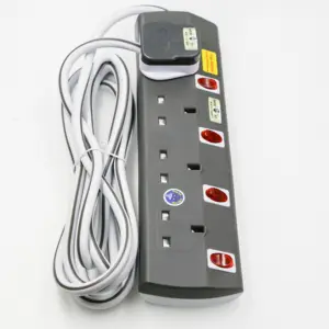 Power Strip Surge Protector with 3 Universal Outlets 13A Max. 3250W UK ,SINGAPORE HONGKONG MALAYSIA TYPE