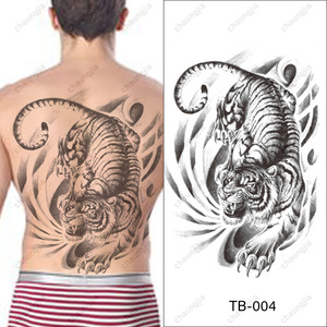 Tatuaje Temporal Grande de Espalda Completa para <span class=keywords><strong>Hombre</strong></span>, Diseño <span class=keywords><strong>Sexy</strong></span> de Arte Corporal con León, Tigre y Dragón - Product Image 4