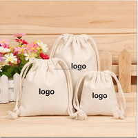 Sac à cordon en toile vierge, pochette de rangement anti-poussière en tissu pour cadeaux, sac d'emballage réutilisable avec logo personnalisé pour chaussures, vêtements, riz, vente en gros
