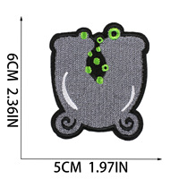 Patch brodé en feutre non tissé et fil de polyester, motif lettre Halloween, éco-responsable, thermocollant, broderie informatisée Xiaotian - Échantillon disponible en 7 jours