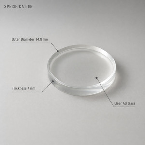 Disque en verre AG de 14,8 mm, 85 % de brillance, 4 mm d'épaisseur, rond, circulaire, vierge, dimensions personnalisées - Product Image 4