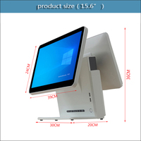 Pos bureau 15.6 pouces double écran tactile caisse enregistreuse deuxième affichage système pos caissier machine intégrée