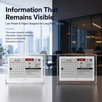 Calendrier de bureau intelligent Kylendar 7,5 pouces avec écran E-Paper WiFi, boîtier en acrylique, synchronisation automatique de la date, de l'heure et de l'heure météo pour bureau moderne