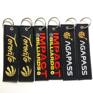Wholesale High Quality Keychain Fabric Keychains <b>Custom</b> Logo Embroidered <b>Key</b> Chain - Product Image 3