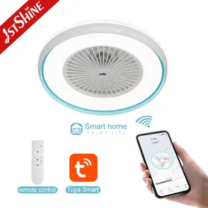 1stshine LED ışıklı tavan fanı fantezi 24 inç yatak odası akıllı WIFI kontrolü 3 renk aydınlatma mini tavan kutu fan