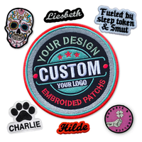 Écusson brodé personnalisable avec logo, patch pour chapeau de cowboy, étiquette tissée, forme carrée ou rectangulaire, drapeau d'Haïti brodé pour chapeau de cowboy