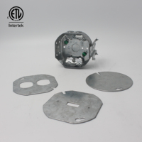 Caja de Conexiones Eléctricas Octogonal de 4 Pulgadas, Impermeable, de ABS y Acero, con Certificación CETL 54151-LB, con Soporte Lateral, Nivel de Protección IP65