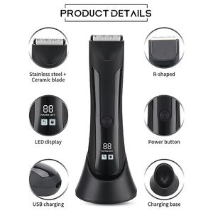 Nuovo display digitale LCD da <span class=keywords><strong>uomo</strong></span> LED trimmer per capelli corpo elettrico rasoio lavabile rasoio forbici per capelli - Product Image 6