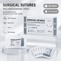 Sutures chirurgicales en polydioxanone (PDO) à succès (USP 4/0) avec aiguille à coupe inversée 3/8 cercle, qualité supérieure pour usage vétérinaire