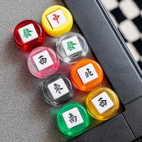 Accessoires de Mahjong pour le démarreur de jeu (direction du vent) : dés colorés en acrylique, code sud-est, nord-ouest, centre, dés blancs, grands