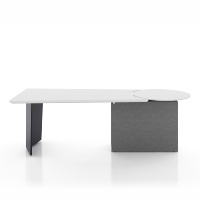 Bureau de direction moderne de luxe, panneau en bois, dessus en cuir convertible, pour mobilier de bureau d'entreprise, table de PDG, de directeur