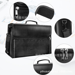 Fireproof <b>Document</b> <b>Bag</b> 43x30x12cm Black Zipper Portable Storage For Home Office New Liquid Silicone Composite Cloth - Product Image 2