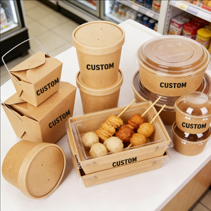 Stackable Disposable Food Compartment Fast Food Takeaway Containers Paper Round Paper <b>Box</b> For <b>Cookies</b> <b>Box</b> Eco Friendly OEM ODM - Product Image 6