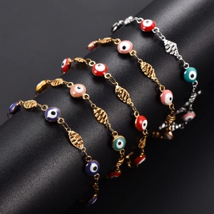 Pulsera de Acero Inoxidable de 6mm con Ojo Turco y Eslabones de Escarabajo, Cadena de Mano para Mujer/Niña, Brazalete de Color Dorado, Tobilleras, Joyería Metálica - Product Image 1
