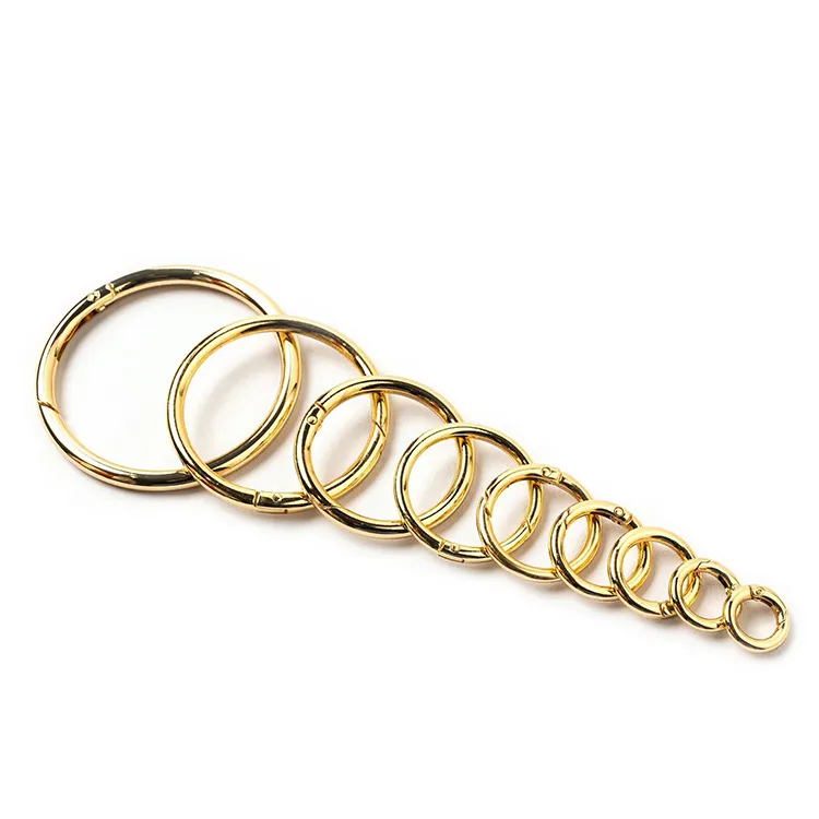 Высококачественное металлическое Открытое кольцо из цинкового сплава, круглая форма, маленькие размеры, пружинный карабин, уплотнительная Пряжка для сумочки, кошелька