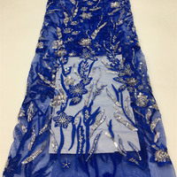 Séquence de dentelle perlée de haute qualité grosses perles paillettes tissu de dentelle de luxe dentelle française