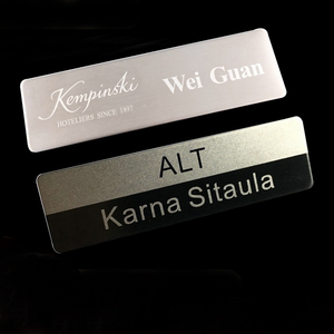 Hot Bán Trống Tên Tag Huy Hiệu Tùy Chỉnh Vàng Kim Loại Nhôm Thăng Hoa Nhân Viên Từ Tên Huy Hiệu Với Pin Cho Quần Áo - Product Image 6