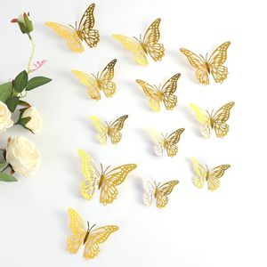 12 Piezas de Decoración de Pared con Mariposas 3D, Adhesivos de Mariposas con Diseño Hueco de PET para Bodas, Fiestas, Decoración de Paredes de Dormitorios - Product Image 6