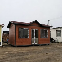 Maison modulaire préfabriquée moderne en conteneur plat, cabane portable