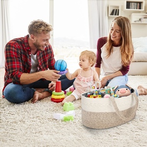Organizer per Pannolini con Cesto Portaoggetti in Corda, Borsa Grande con Inserti Rimovibili, Cesto Portatile per Neonati - Product Image 4